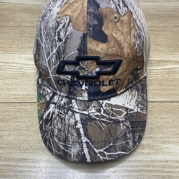 Chevrolet Mens Strap Back Camo Hunting Camp Cap Adjustable Hat Embroidered - Picture 2 of 16
